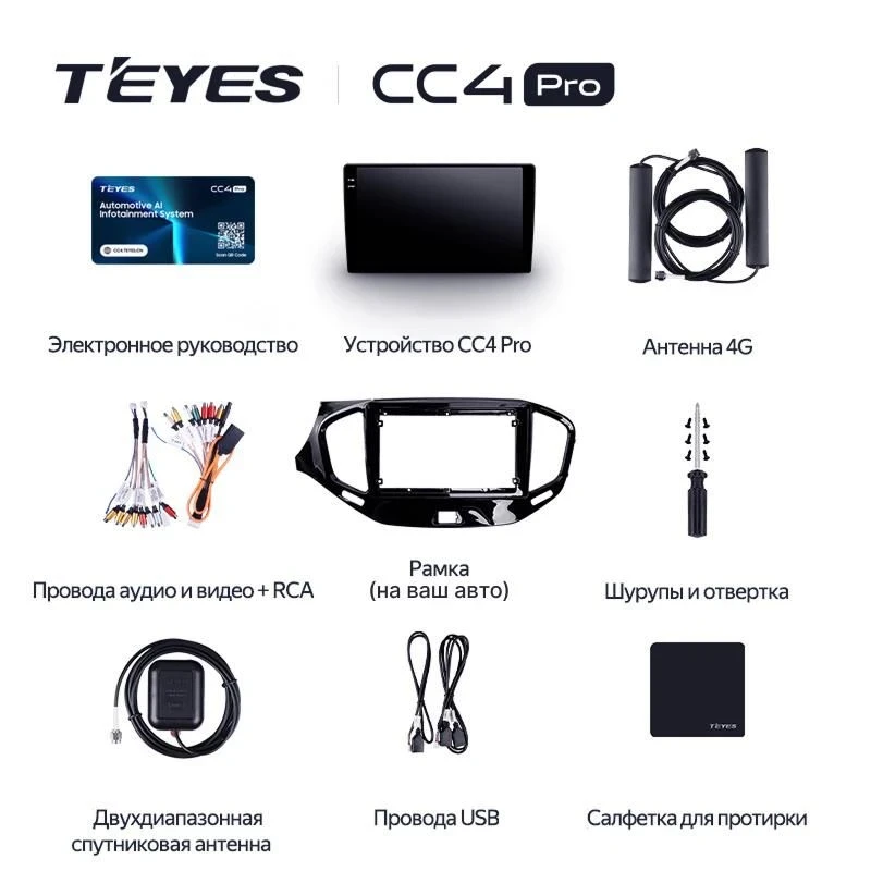 Штатная магнитола Teyes CC4 Pro 12/256 Honda Pilot 2016+