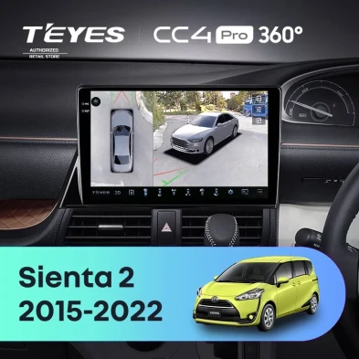 Штатная магнитола Teyes CC4 Pro 360 8/128 Toyota Sienta 2 XP170 (2015-2022) Правый руль