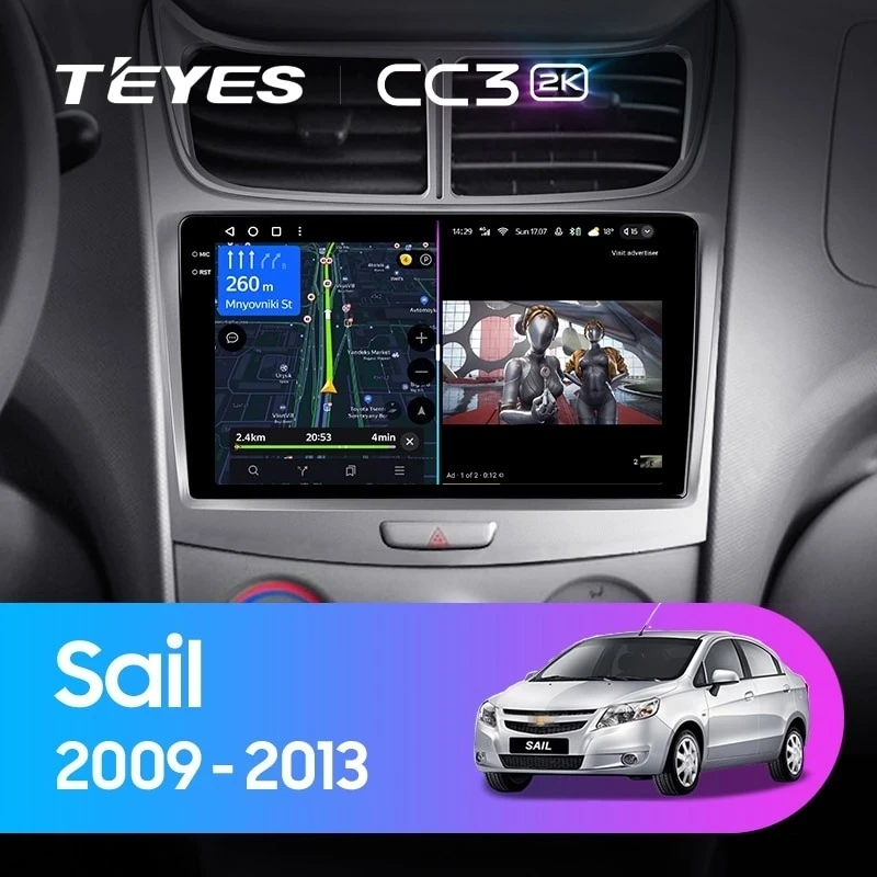 Штатная магнитола Teyes CC3 2K 4/64 Chevrolet Sail (2009-2013)