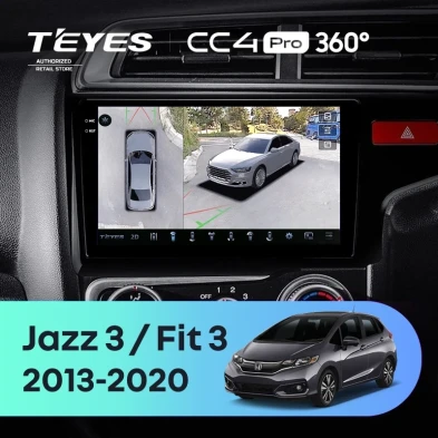 Штатная магнитола Teyes CC4 Pro 360 12/256 Honda Jazz 3 (2015-2020) Тип-B Правый руль
