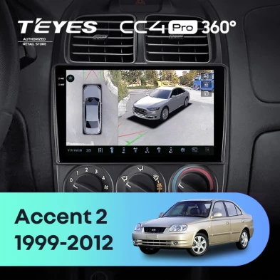 Штатная магнитола Teyes CC4 Pro 360 8/128 Hyundai Accent II LC2 (1999-2012) F1