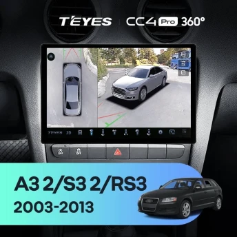 Штатная магнитола Teyes CC4 Pro 360 8/128 Audi A3 2 8P (2003-2013) (13")