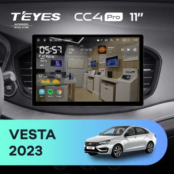Штатная магнитола Teyes CC4 Pro 12/256 Lada Vesta (2023-2026) F2 Тип-A (11")