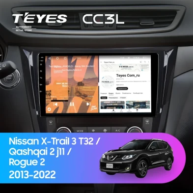 Штатная магнитола Teyes CC3L 4/32 Nissan Qashqai 2 J11 (2013-2022) F3 Тип-C