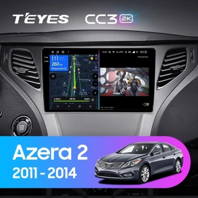 Штатная магнитола Teyes CC3 2K 360 6/128 Hyundai Azera 2 (2011-2014) F1