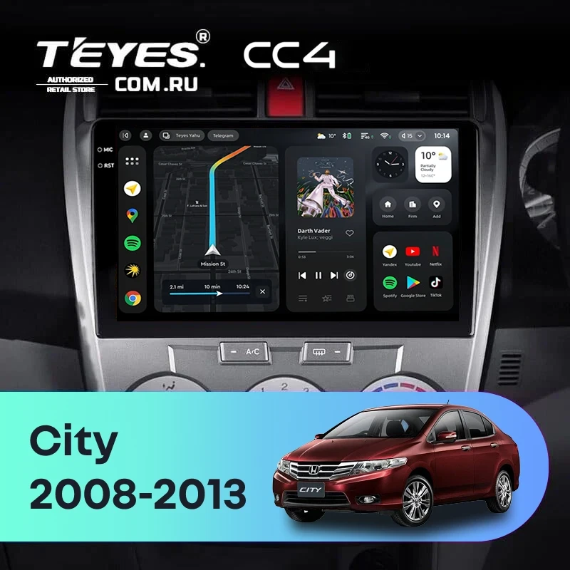 Штатная магнитола Teyes CC4 6/64 Honda City (2008-2013)