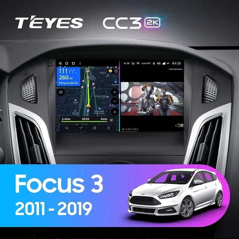 Штатная магнитола Teyes CC3 2K 4/32 Ford Focus 3 (2011-2019) F2