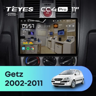 Штатная магнитола Teyes CC4 Pro 12/256 Hyundai Getz (2002-2011) F2 (11")