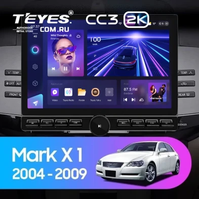 Штатная магнитола Teyes CC3 2K 6/128 Toyota Mark X X120 (2004-2009) Правый руль (13" с кнопками)