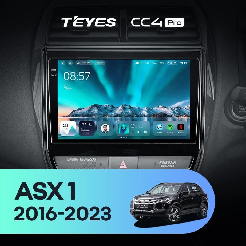 Штатная магнитола Teyes CC4 Pro 12/256 Mitsubishi ASX (2016-2026) Тип-A Правый руль