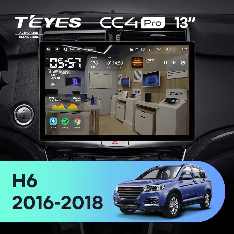 Штатная магнитола Teyes CC4 Pro 8/128 Haval H6 (2016-2018) (13")