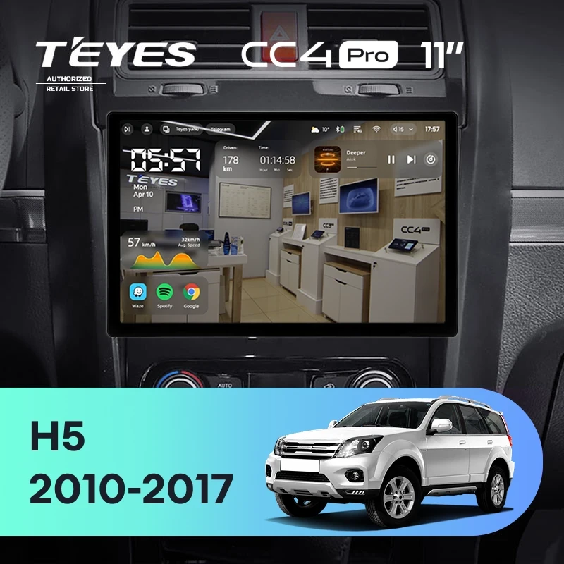 Штатная магнитола Teyes CC4 Pro 12/256 Great Wall Hover H5 (2010-2017) (11")