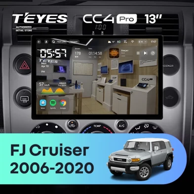 Штатная магнитола Teyes CC4 Pro 8/128 Toyota FJ Cruiser J15 (2006-2020) F2 (13")