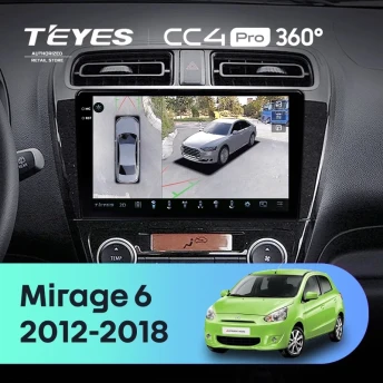 Штатная магнитола Teyes CC4 Pro 360 12/256 Mitsubishi Mirage 6 (2012-2018)