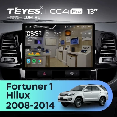 Штатная магнитола Teyes CC4 Pro 8/128 Toyota Fortuner (2008-2014) F1 (13")