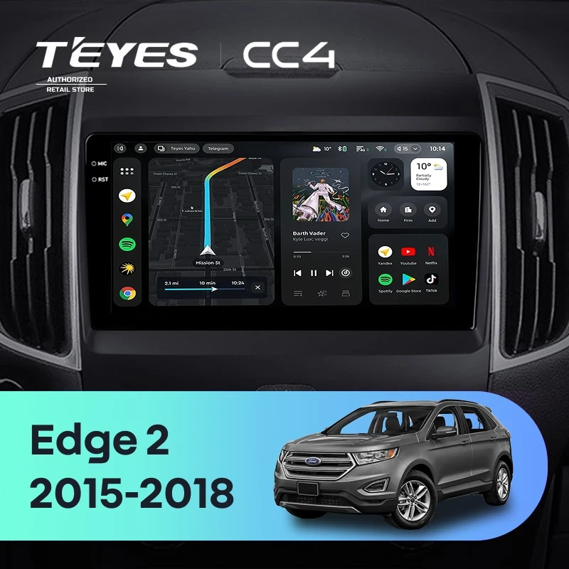 Штатная магнитола Teyes CC4 6/64 Ford Edge 2 (2015-2018) F1