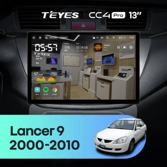 Штатная магнитола Teyes CC4 Pro 12/256 Mitsubishi Lancer 9 CS (2000-2010) (13")