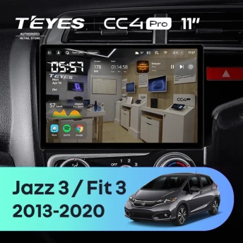 Штатная магнитола Teyes CC4 Pro 8/128 Honda Fit 3 GP GK (2013-2020) Тип-B Правый руль (11")