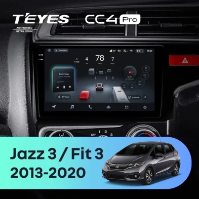 Штатная магнитола Teyes CC4 Pro 8/128 Honda Fit 3 GP GK (2013-2020) Тип-B Правый руль