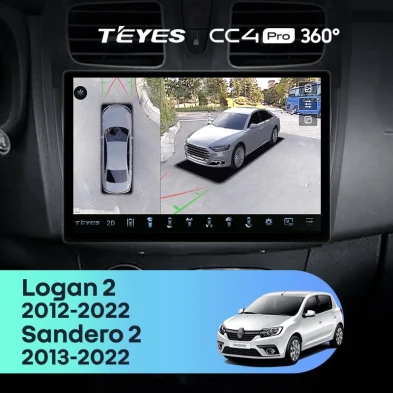 Штатная магнитола Teyes CC4 Pro 360 8/128 Renault Logan 2 (2012-2022) F1 (13")
