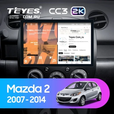Штатная магнитола Teyes CC3 2K 6/128 Mazda 2 DE (2007-2014) (11")