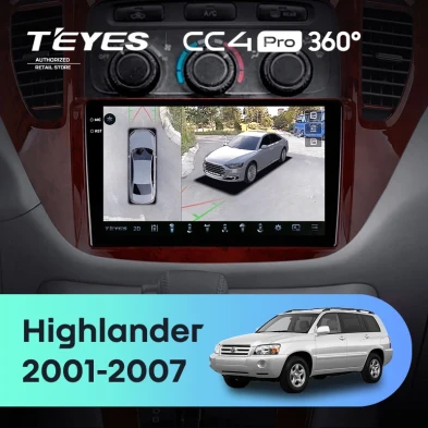Штатная магнитола Teyes CC4 Pro 360 12/256 Toyota Highlander 1 XU20 (2001-2007)