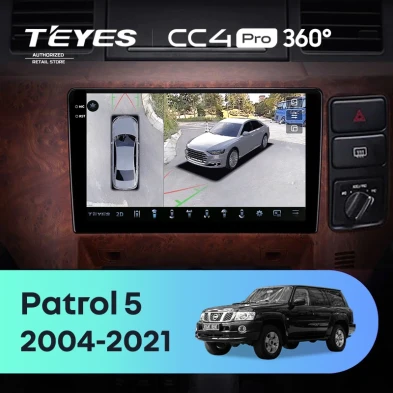 Штатная магнитола Teyes CC4 Pro 360 8/128 Nissan Patrol V 5 Y61 (2004-2021) F3 Правый руль