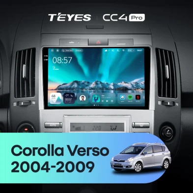 Штатная магнитола Teyes CC4 Pro 12/256 Toyota Corolla Verso AR10 (2004-2009) F2