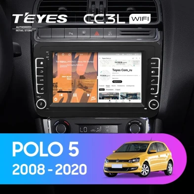 Штатная магнитола Teyes CC3L WiFi 2/32 Volkswagen Polo (2008-2020) (с кнопками) 7"