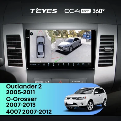 Штатная магнитола Teyes CC4 Pro 360 8/128 Peugeot 4007 (2007-2012) Тип-A