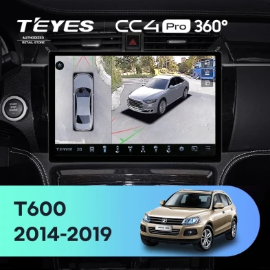 Штатная магнитола Teyes CC4 Pro 360 12/256 Zotye T600 (2014-2019) (11")