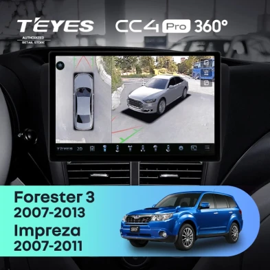 Штатная магнитола Teyes CC4 Pro 360 8/128 Subaru Forester 3 SH (2007-2013) (11")