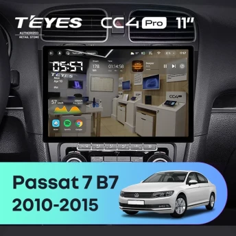 Штатная магнитола Teyes CC4 Pro 8/128 Volkswagen Passat 7 B7 (2010-2015) (11") (10 inch Universal)