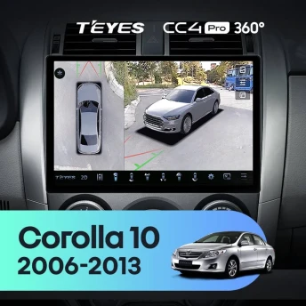 Штатная магнитола Teyes CC4 Pro 360 12/256 Toyota Corolla Fielder 140 (2006-2013) Тип-B (11")